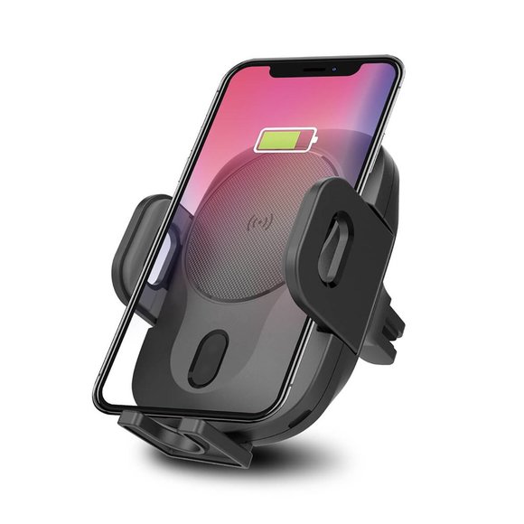 NIB 10W QI Wireless Car Charger w/ Touch On/Off & Air Vent Phone Holder Mount - Picture 1 of 9